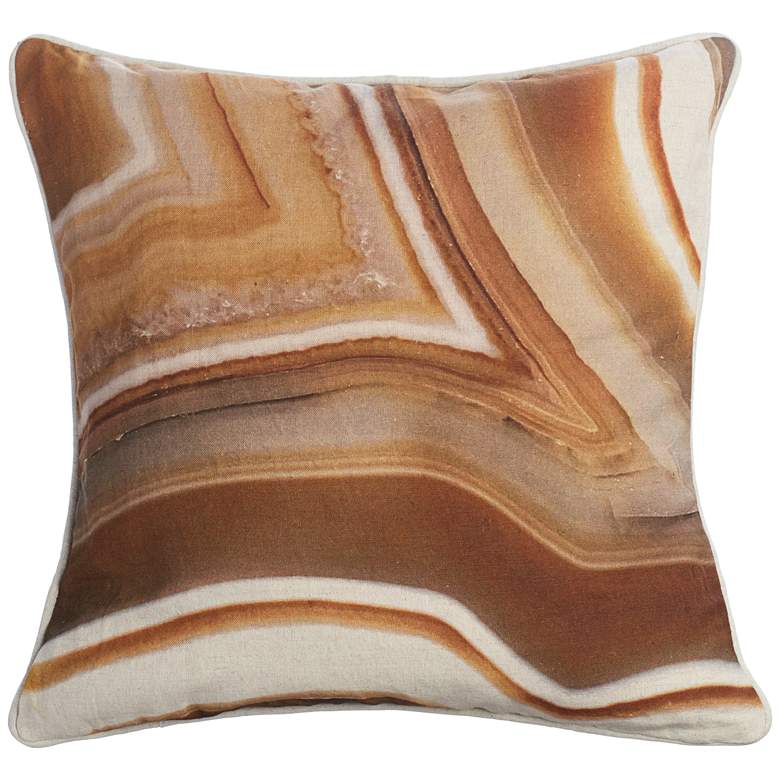 Rust Agate Abstract 18&quot; Square Throw Pillow