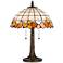 Rust And Antique Brass 22" High Tiffany Accent Lamp