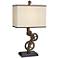 Rust Finish Industrial Gears Rectangle Shade Table Lamp