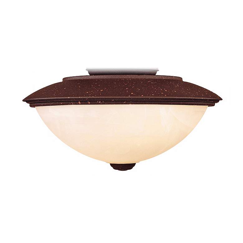 Image 1 Rust Finish Outdoor Wet-Location Rated Ceiling Fan Light Kit