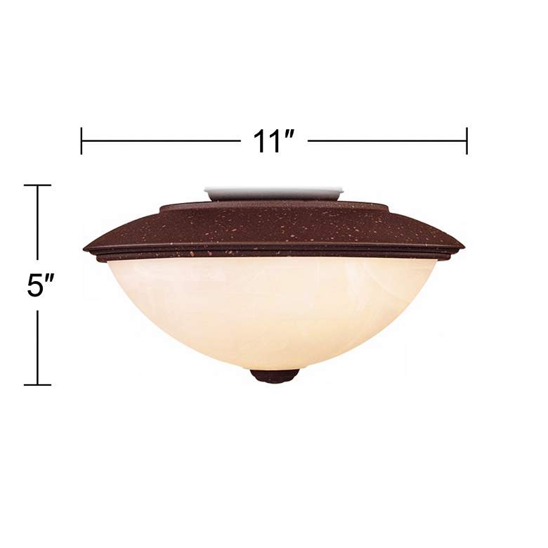 Image 2 Rust Finish Outdoor Wet-Rated LED Ceiling Fan Light Kit more views