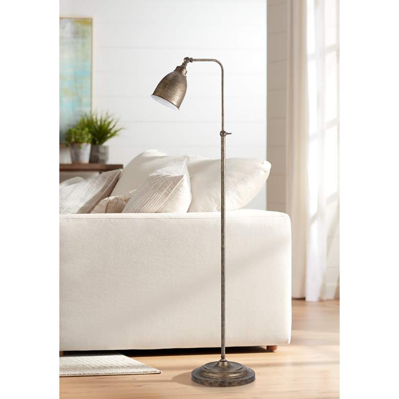 Image 1 Rust Metal Adjustable Pole Pharmacy Floor Lamp
