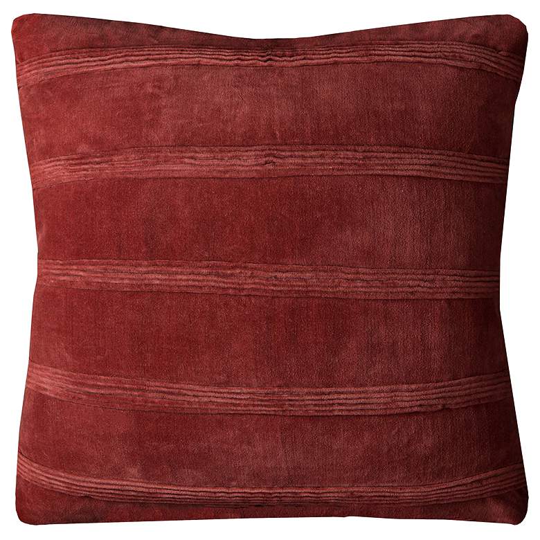 Image 1 Rust Pin Tuck Stripes 22" Square Decorative Filled Pillow