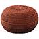 Rust Red 20" Wide Roped Cotton Pouf Ottoman