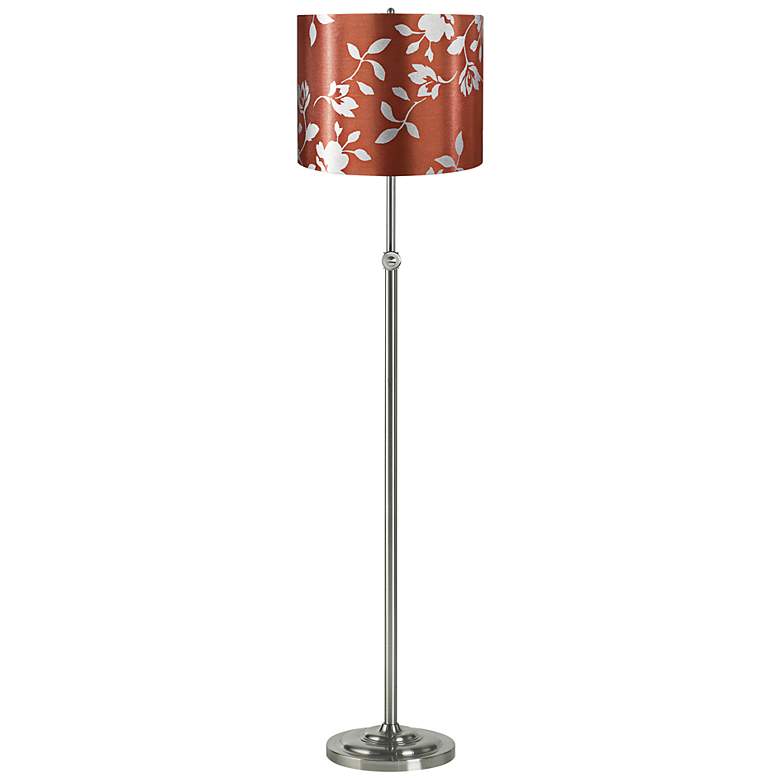Image 1 Rust Satin Leaf Brushed Steel Adjustable Floor Lamp