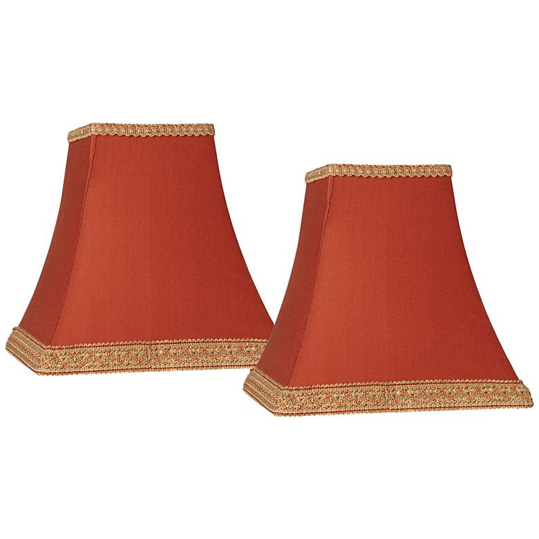 Image 1 Rust Set of 2 Square Sided Lamp Shades 5x10x9 (Spider)