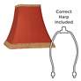 Rust Set of 2 Square Sided Lamp Shades 5x10x9 (Spider)