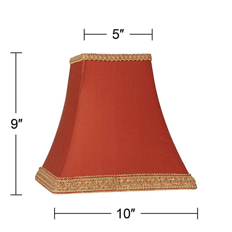 Image 6 Rust Set of 2 Square Sided Lamp Shades 5x10x9 (Spider) more views