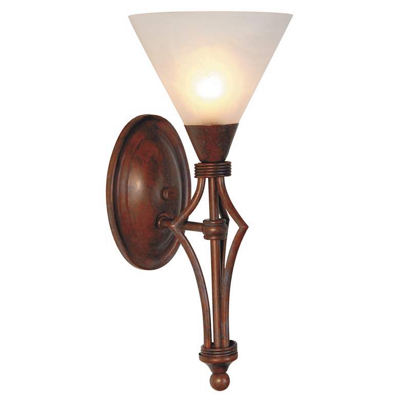 Image 1 Rustic 15 inch High Burnished Bronze Wall Sconce