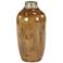 Rustic 16" High Rotund Glossy Brown Terracotta Floor Vase