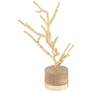 Rustic 18" High Textured Gold Tree on Wood Base Sculpture