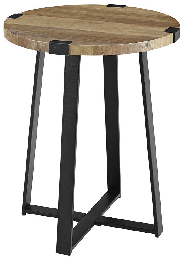 round side table with metal legs