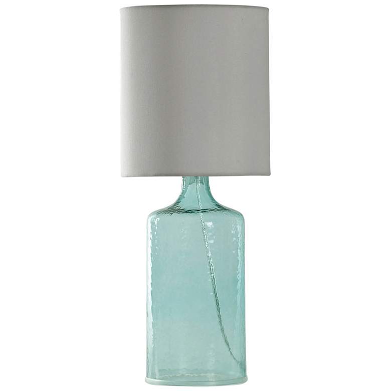 Image 2 Rustic 21 1/2 inch Light Aqua Blue Glass Accent Table Lamp