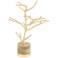 Rustic 22" High Textured Gold Tree on Wood Base Sculpture