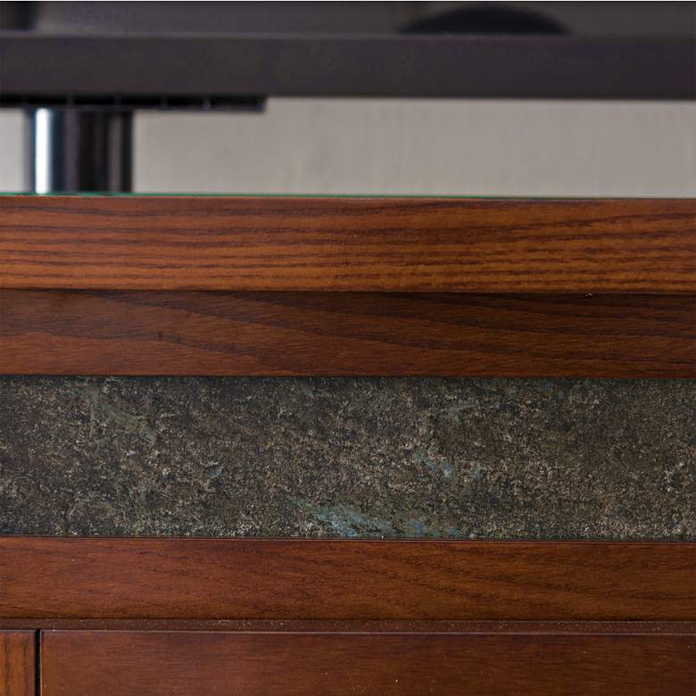 Image 4 Rustic Autumn 60" Wide TV Media Console with Slate Tiles more views