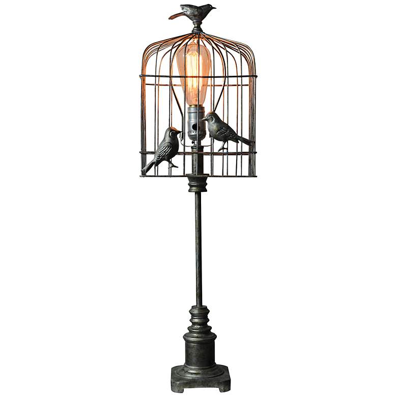 Image 1 Rustic Aviary Bird Trio Table Lamp