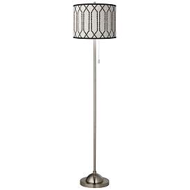 Image2 of Rustic Chic Brushed Nickel Pull Chain Floor Lamp