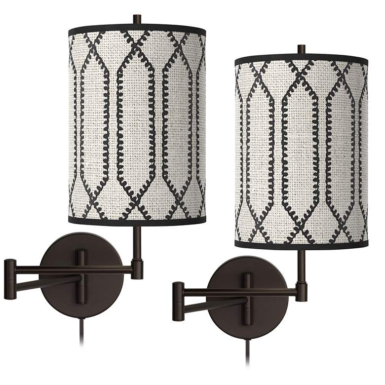 Image 1 Rustic Chic Tessa Bronze Swing Arm Wall Lamps Set of 2