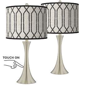 Image1 of Rustic Chic Trish Brushed Nickel Touch Table Lamps Set of 2