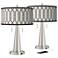 Rustic Chic Vicki Brushed Nickel USB Table Lamps Set of 2