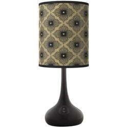 Rustic Flora Giclee Black Droplet Table Lamp