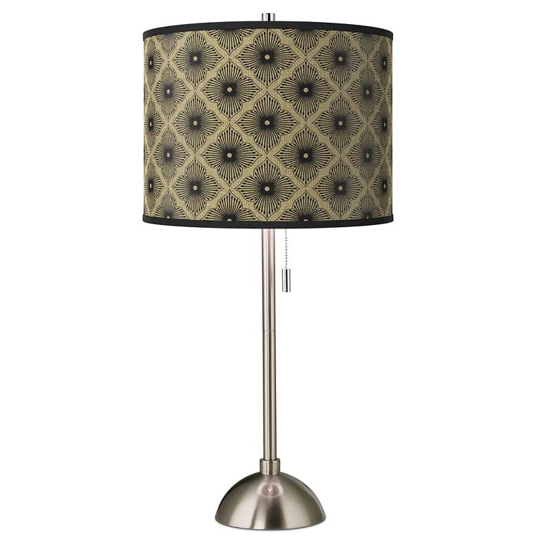 Image 1 Rustic Flora Giclee Brushed Nickel Table Lamp