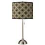 Rustic Flora Giclee Brushed Nickel Table Lamp