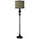 Rustic Flora Giclee Glow Shade with Black Bronze Floor Lamp