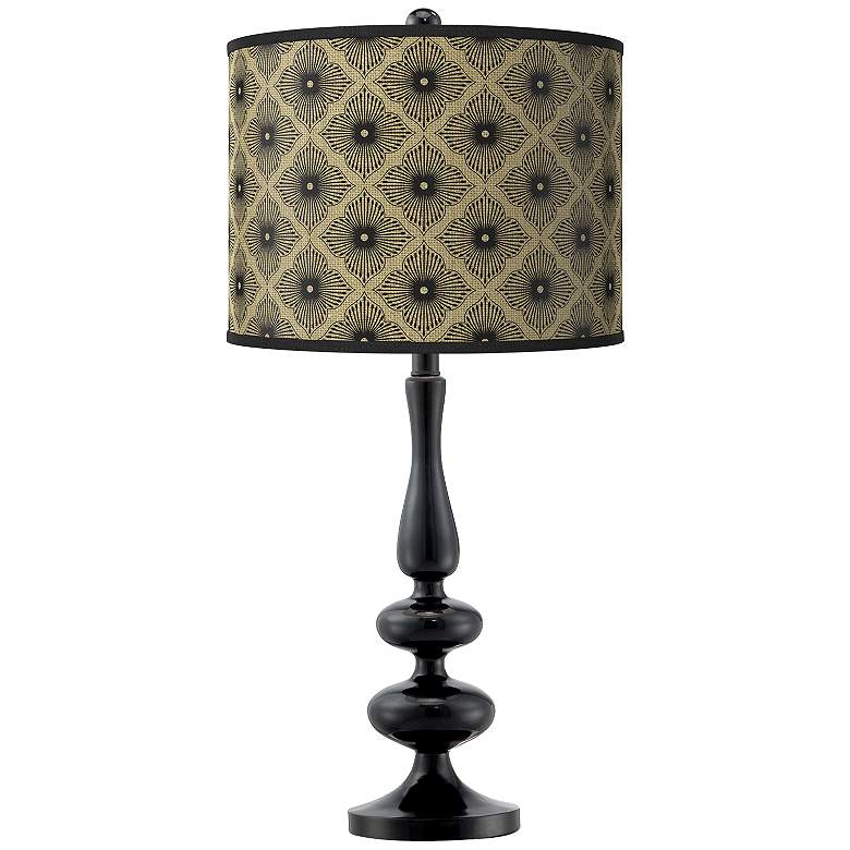 Image 1 Rustic Flora Giclee Paley Black Table Lamp