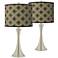 Rustic Flora Trish Brushed Nickel Touch Table Lamps Set of 2