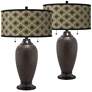 Rustic Flora Zoey Hammered Oil-Rubbed Bronze Table Lamp Set of 2