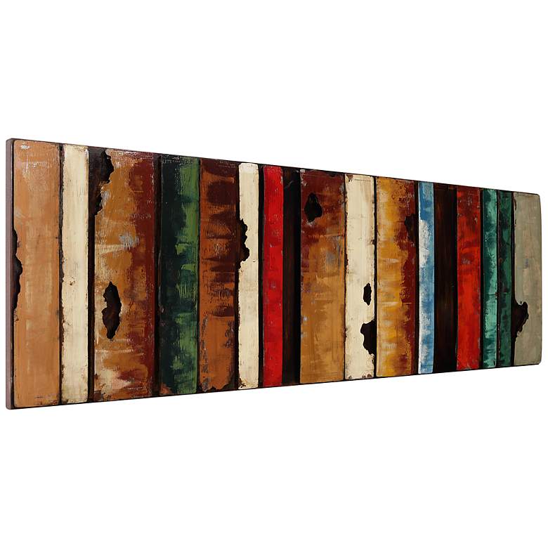 Image 2 Rustic Flow 1 72"W Mixed Media Metal Dimensional Wall Art
