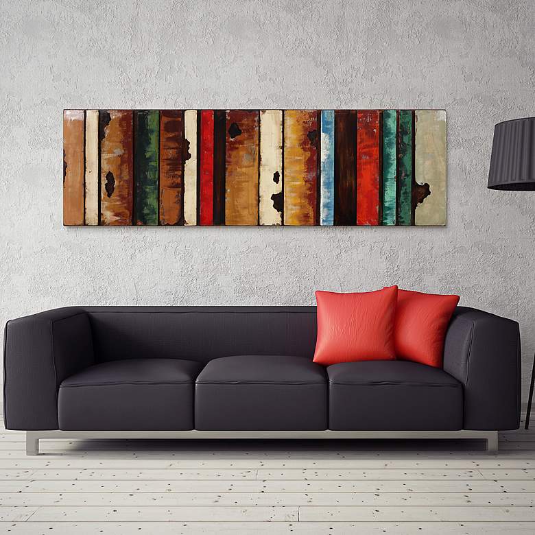 Image 6 Rustic Flow 1 72"W Mixed Media Metal Dimensional Wall Art more views