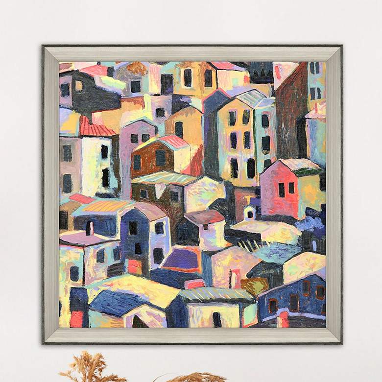 Image 2 Rustic Hilltown 40" Square Giclee Framed Wall Art