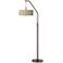 Rustic Mod Giclee Glow Shade on Bronze Downbridge Modern Arc Floor Lamp