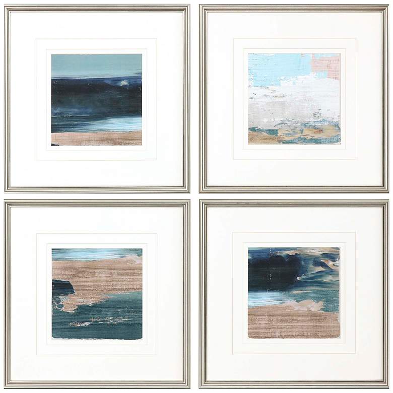 Image 2 Rustic Mosaic 21" Square 4-Piece Framed Giclee Wall Art Set