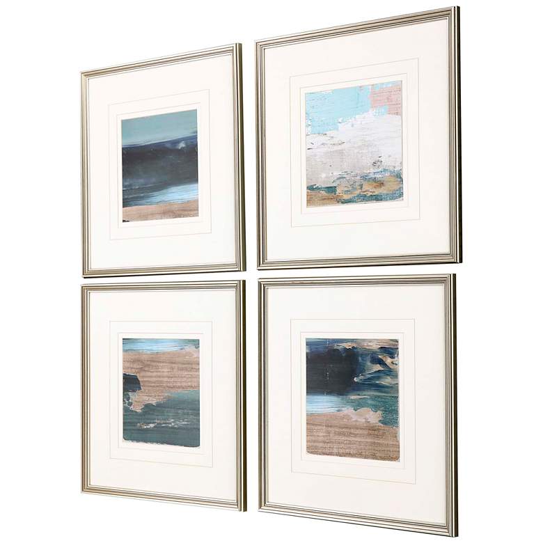 Image 5 Rustic Mosaic 21" Square 4-Piece Framed Giclee Wall Art Set more views