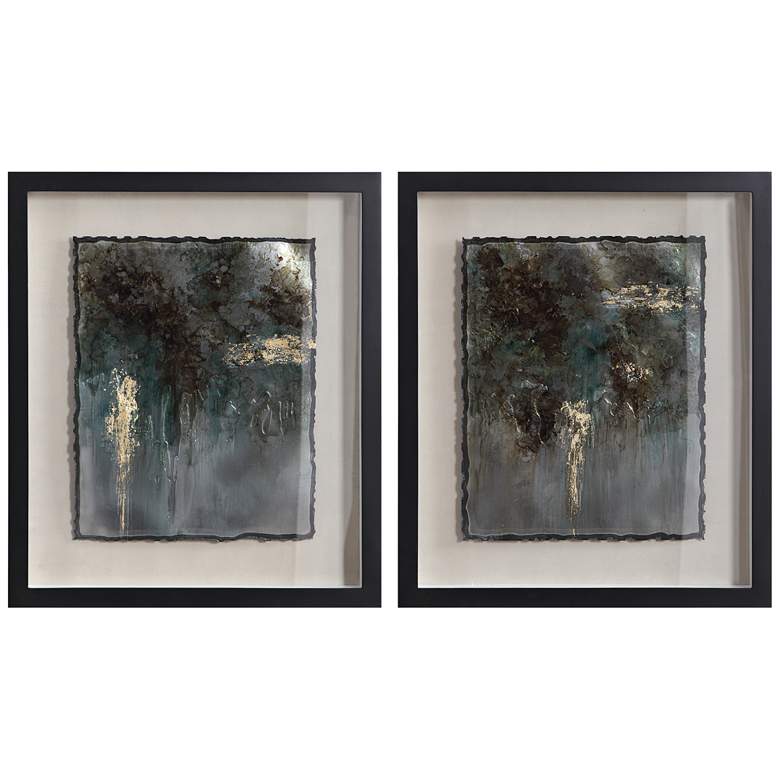 Image 2 Rustic Patina 29 inch High 2-Piece Framed Wall Art Set