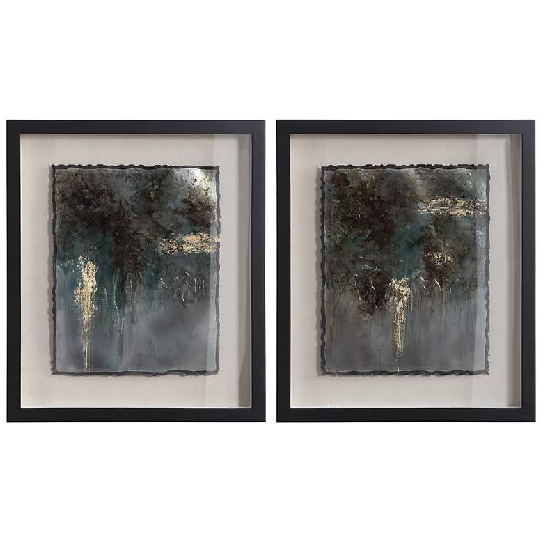 Image 2 Rustic Patina 29" High 2-Piece Framed Wall Art Set