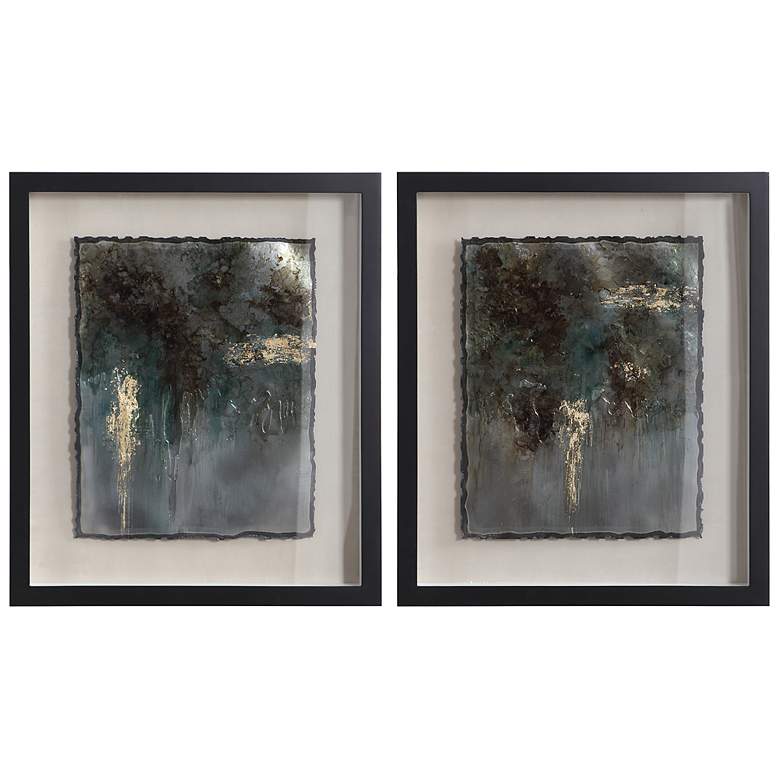 Image 2 Rustic Patina 29 inch High 2-Piece Framed Wall Art Set