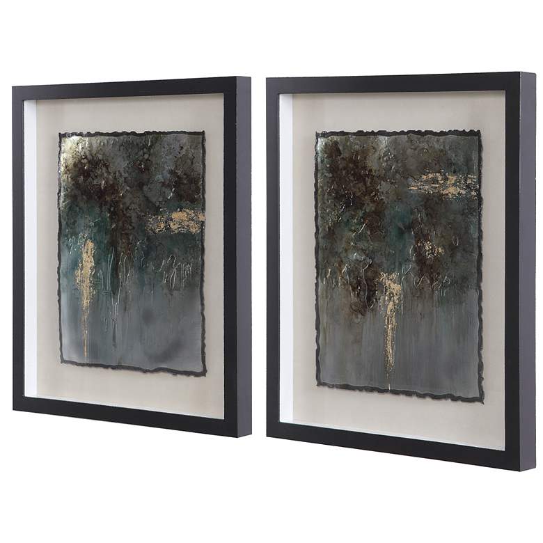 Image 3 Rustic Patina 29" High 2-Piece Framed Wall Art Set more views