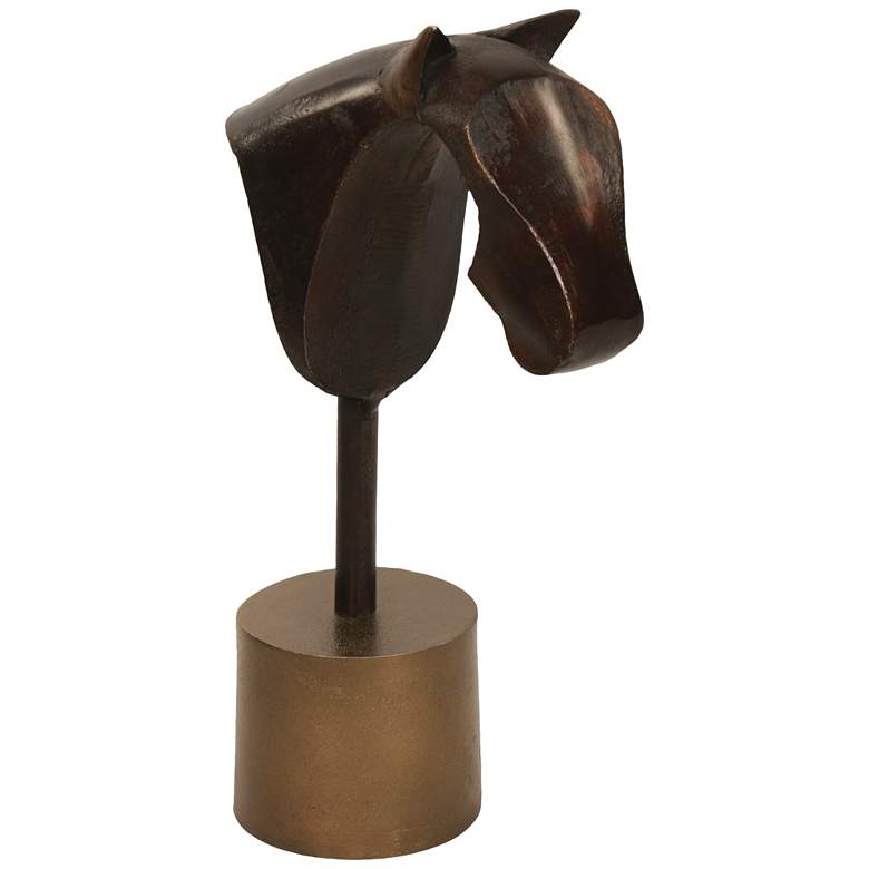 Image 1 Rustic Pawn II 14"H Brown and Brass Decorative Statue