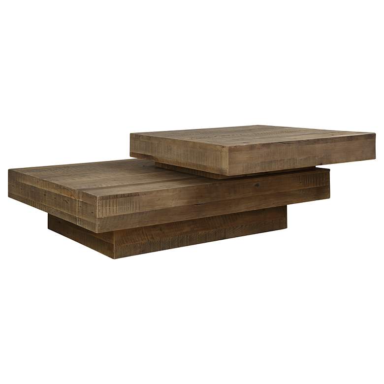 Image 4 Rustic Planes 57" Wide Reclaimed Oak Coffee Table more views