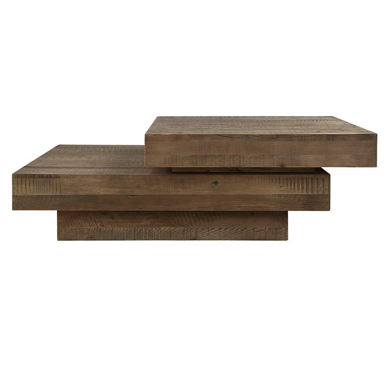 Image 6 Rustic Planes 57" Wide Reclaimed Oak Coffee Table more views
