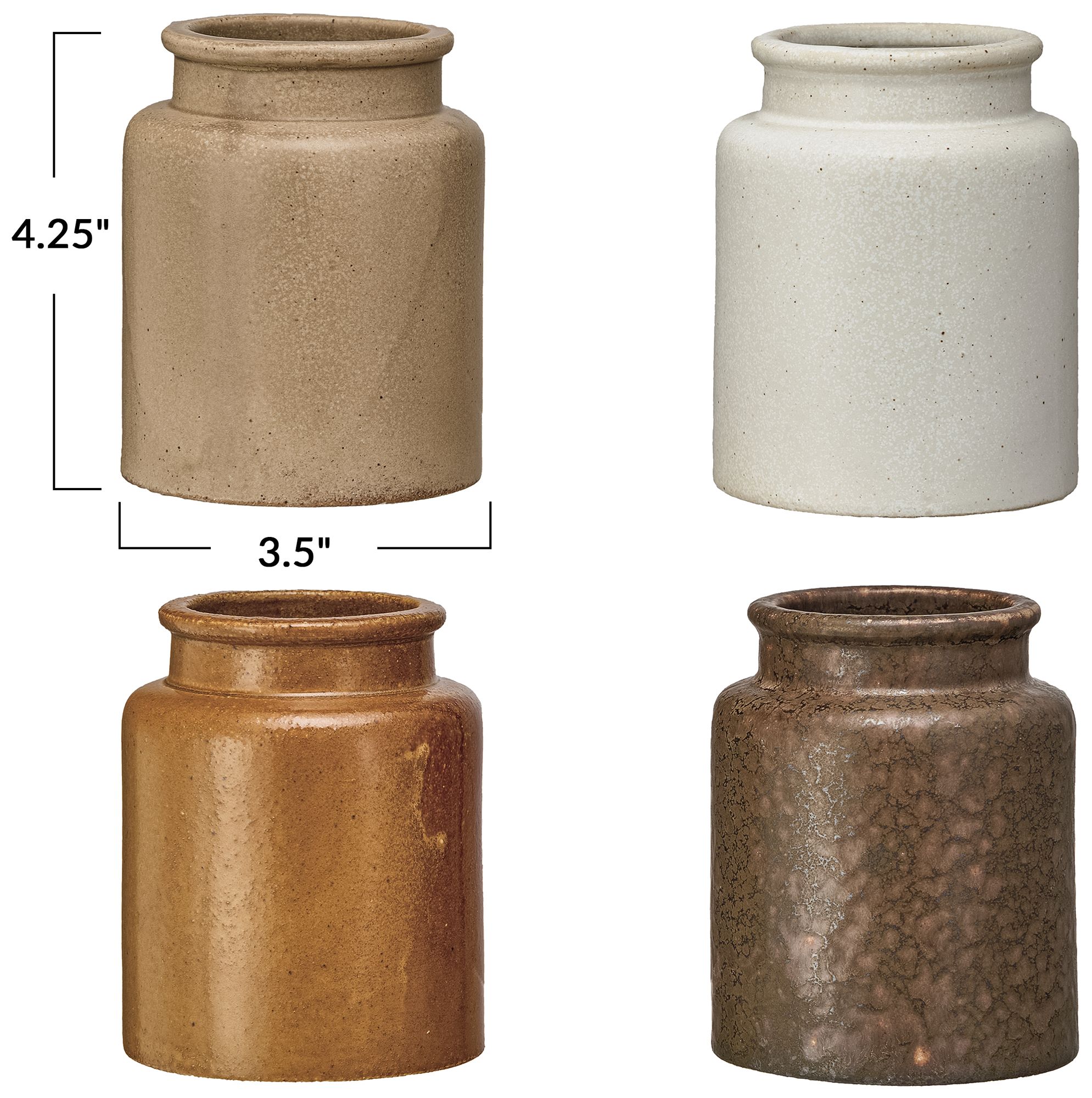 Thumbnail3 of Rustic Reactive Glaze Stoneware Jars, Multicolor, Set of 4 more views