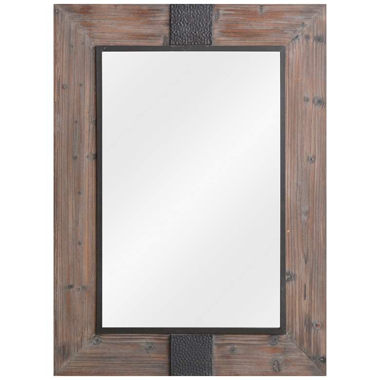 Image 1 Rustic Reflection I Wood 35 1/2" x 48" Wall Mirror