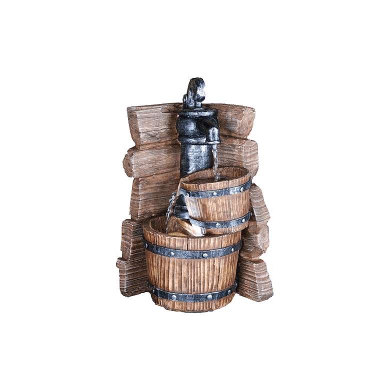 Image 1 Rustic Spigot and Buckets 11 1/2 inch High LED Tabletop Fountain