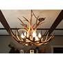 3_Rustic Woods 29" Wide 6-Light Rustic Faux Antler Chandelier more views