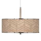 Rustic Woodwork Giclee Glow 16&quot; Wide Pendant Light