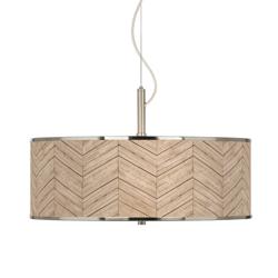 Rustic Woodwork Giclee Glow 20&quot; Wide Pendant Light